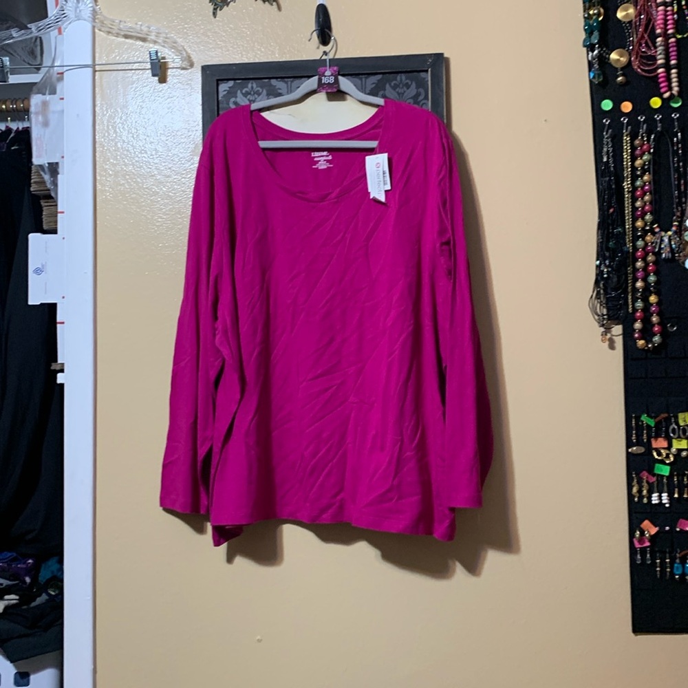 #168 26/28 Liz & me pink long sleeve NWT tee